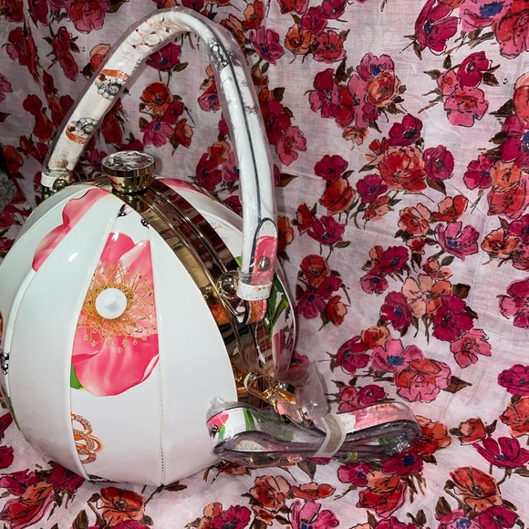 WOMEN ROUND WEDDING COCKTAIL HANDBAG PURSE - Picture 3 of 5